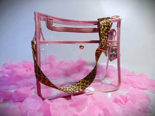 Clear Pink Leopard Crossbody Bag